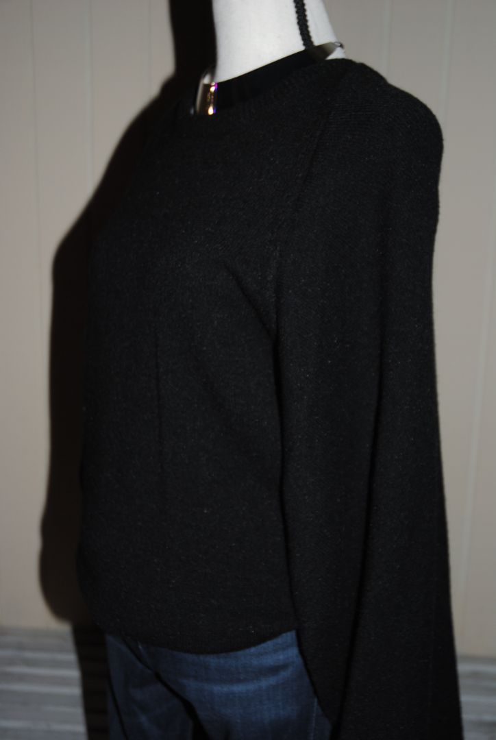 Calvin Klein Black dolman cape sweater, L