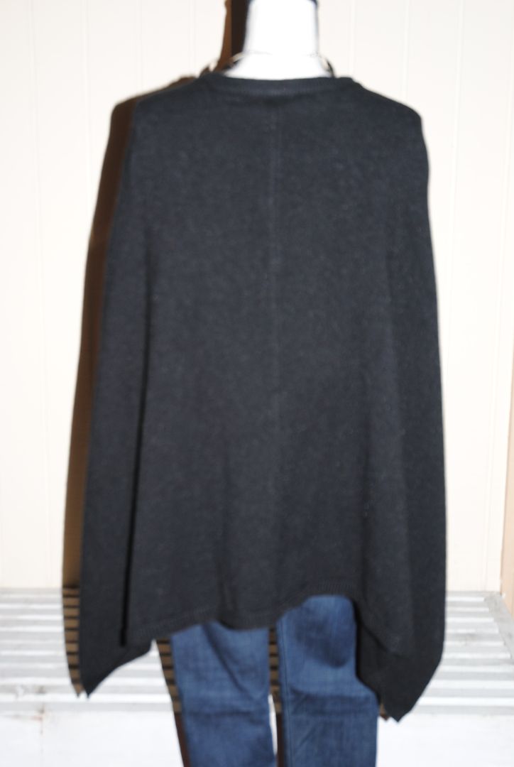 Calvin Klein Black dolman cape sweater, L