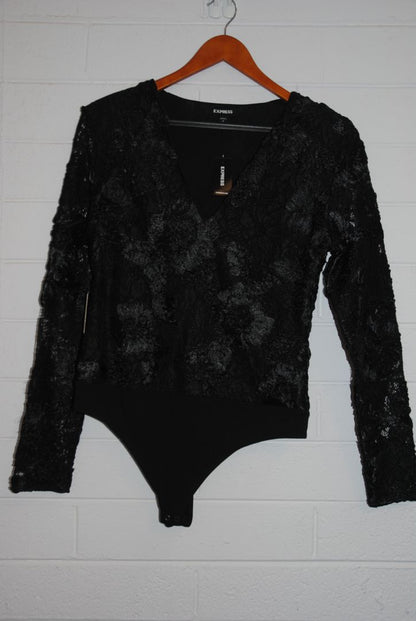 Express Black Lace Bodysuit