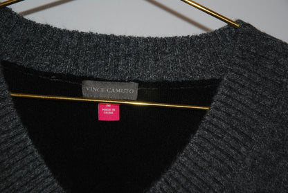 gray and black Vince Camuto two tone sweater