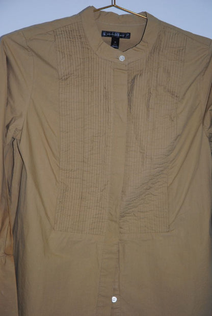 Banana Republic Mustard Mandarin Collar Blouse