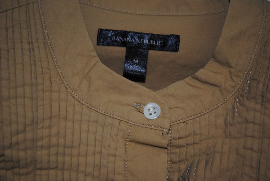 Banana Republic Mustard Mandarin Collar Blouse