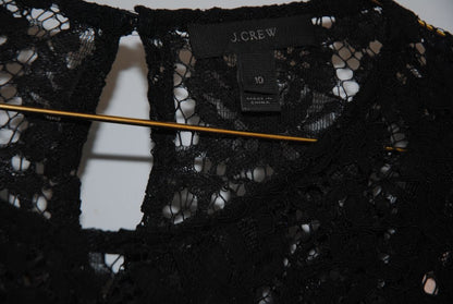 J.Crew Black Floral Lace Blouse L
