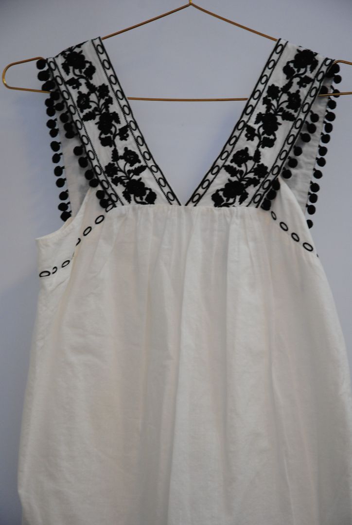 JCREW Black White Empire Waist Top