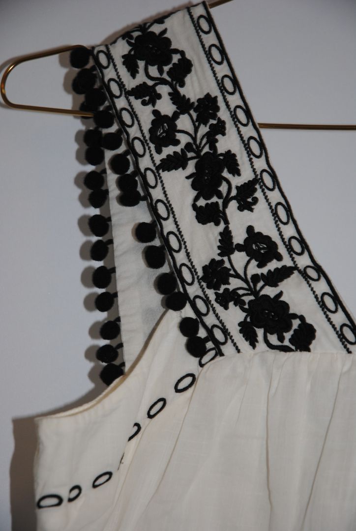 JCREW Black White Empire Waist Top