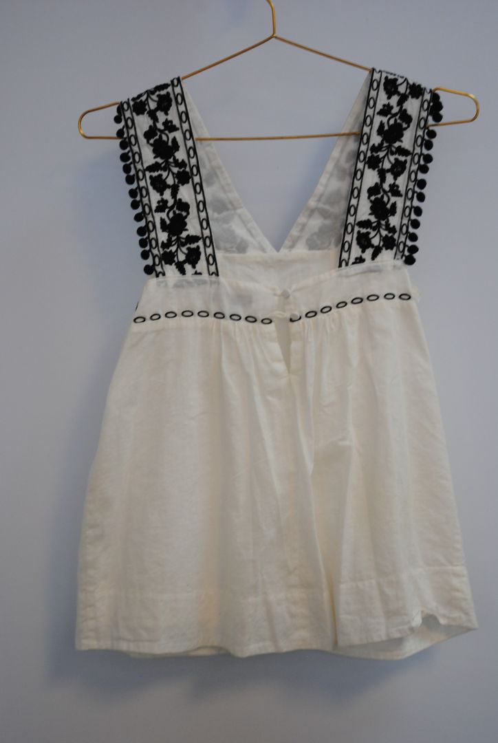 JCREW Black White Empire Waist Top