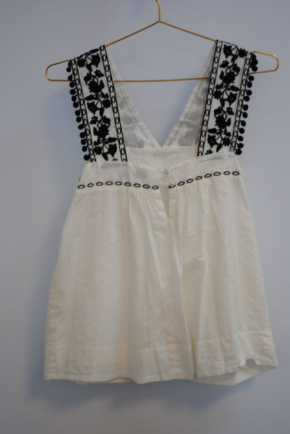 JCREW Black White Empire Waist Top