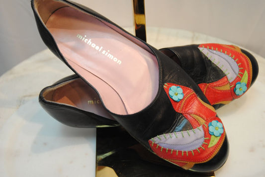 black multi Michael Simon flats, 6
