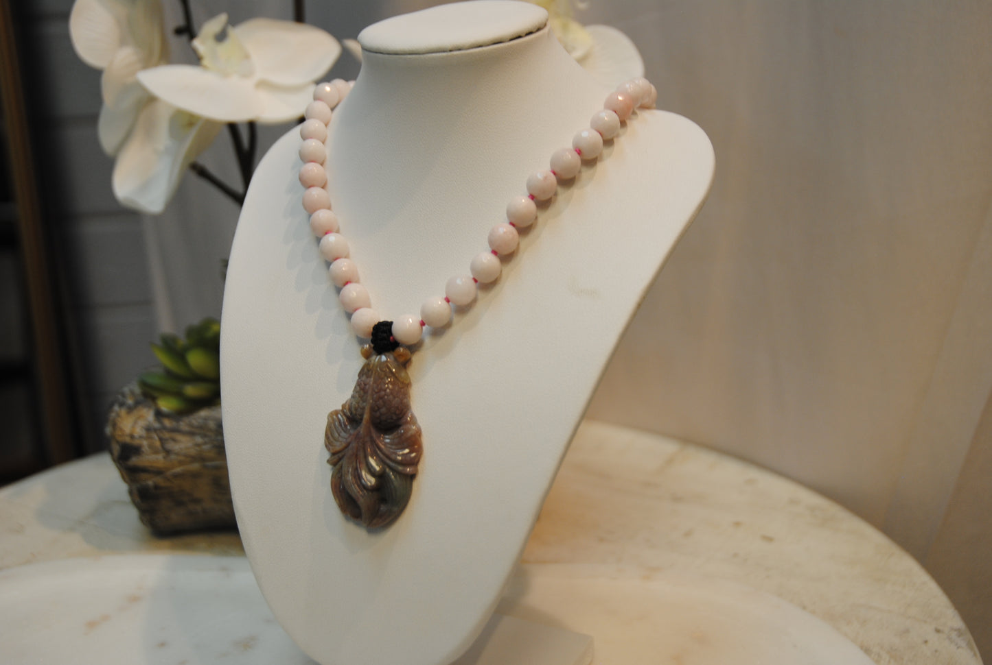 Arlene Palmer Blush Bead Opera Necklace