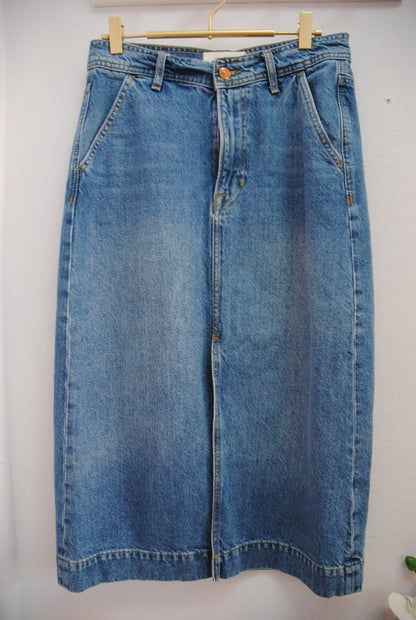 Boden Medium Wash Denim Midi Skirt 4