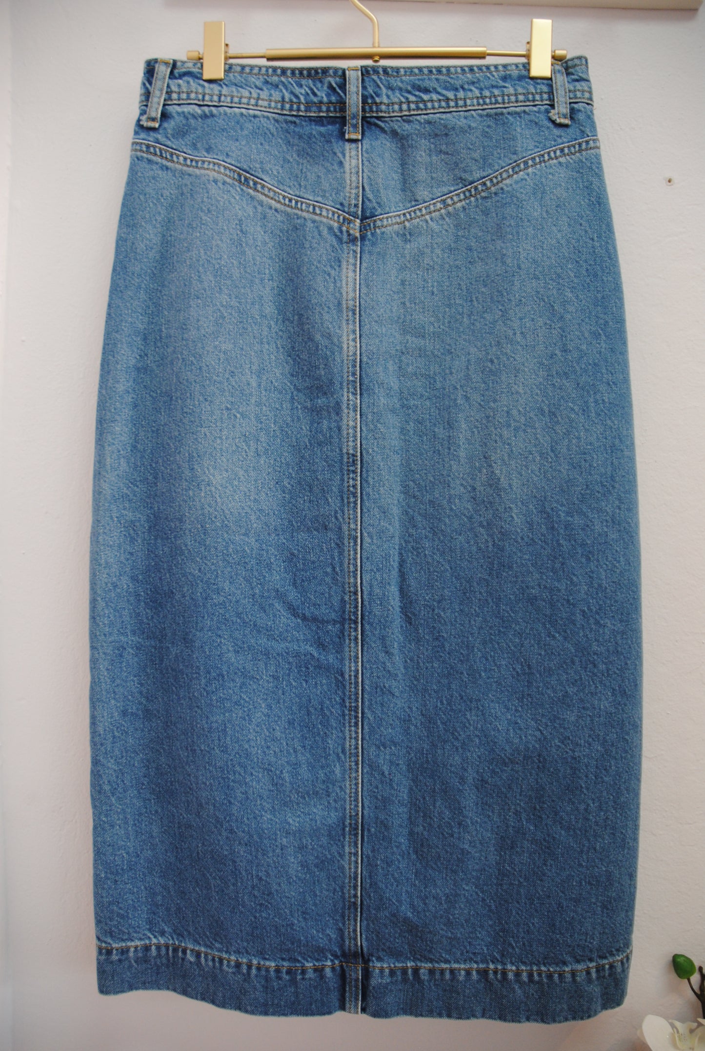 Boden Medium Wash Denim Midi Skirt 4