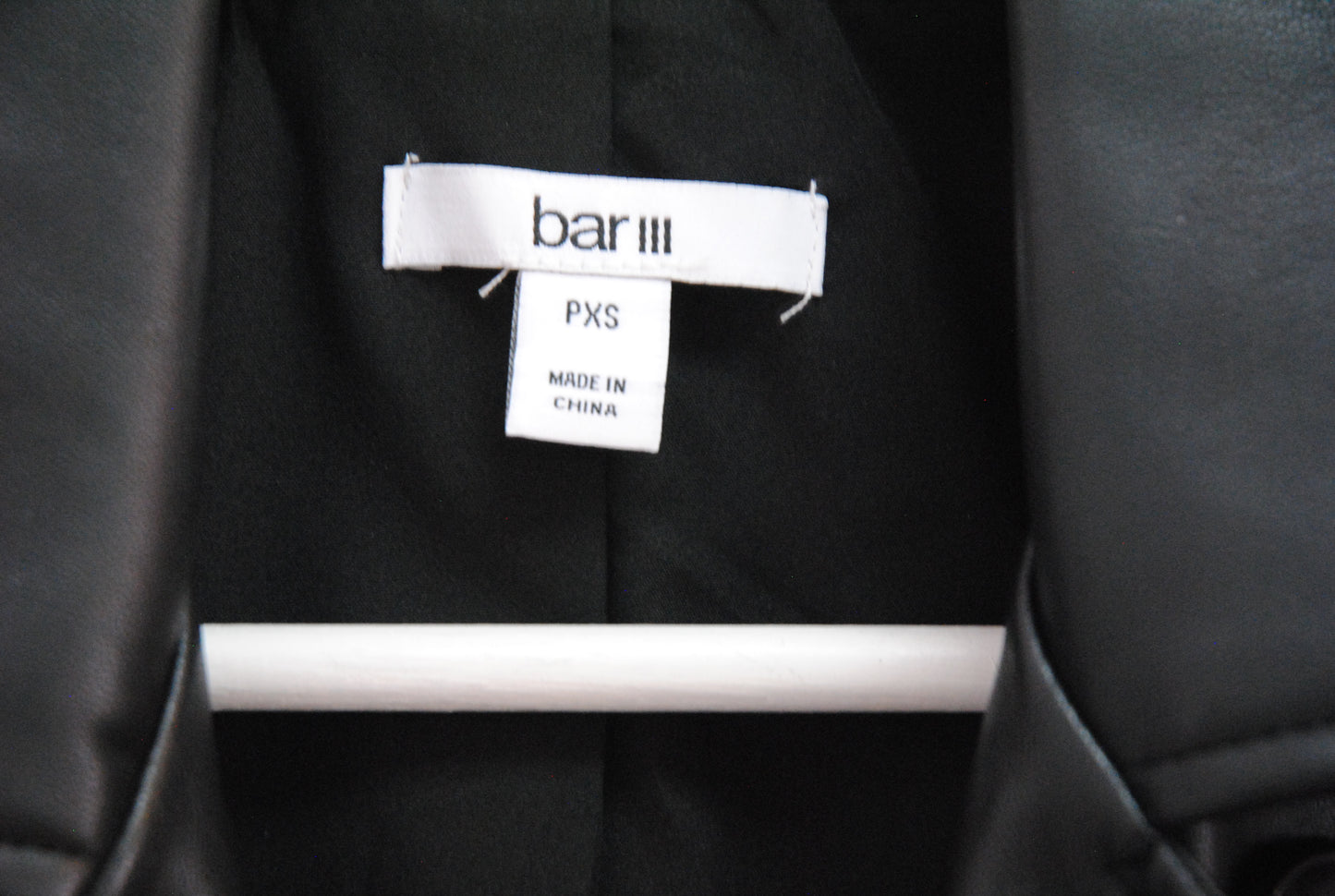 Bar III Black Faux Leather Vest PXS