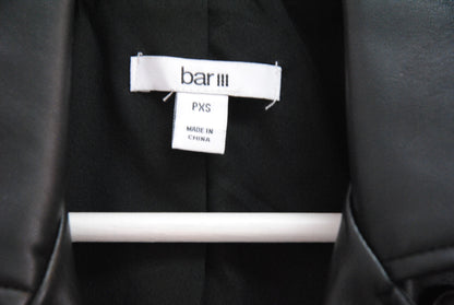 Bar III Black Faux Leather Vest PXS