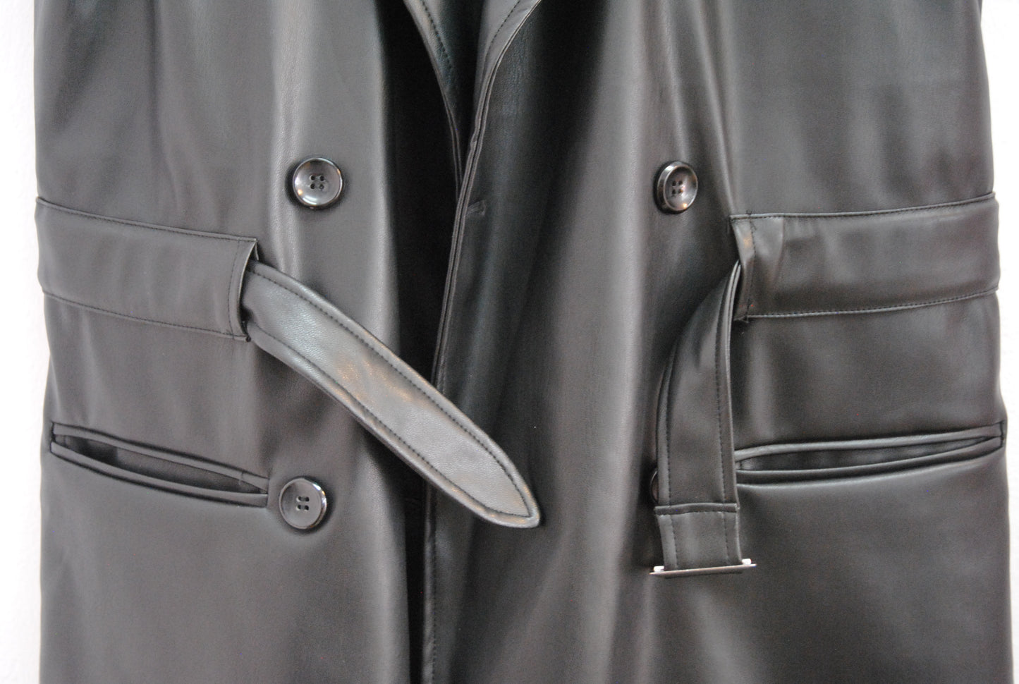 Bar III Black Faux Leather Vest PXS