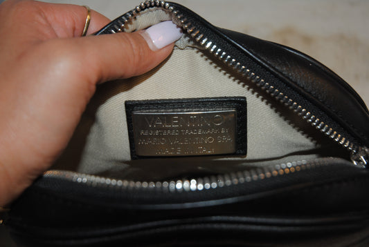 black  Valentino  Half Moon Leather Crossbody Bag NWT, one size