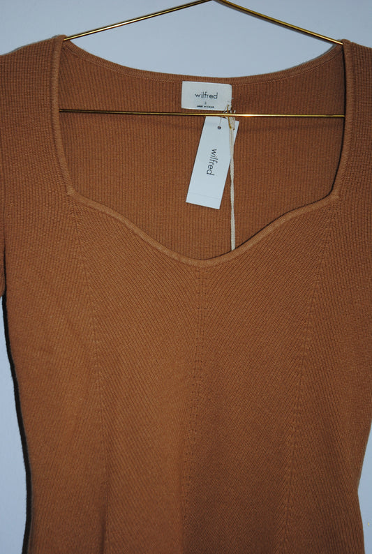 tan  Wilfred long sleeve crop top , S