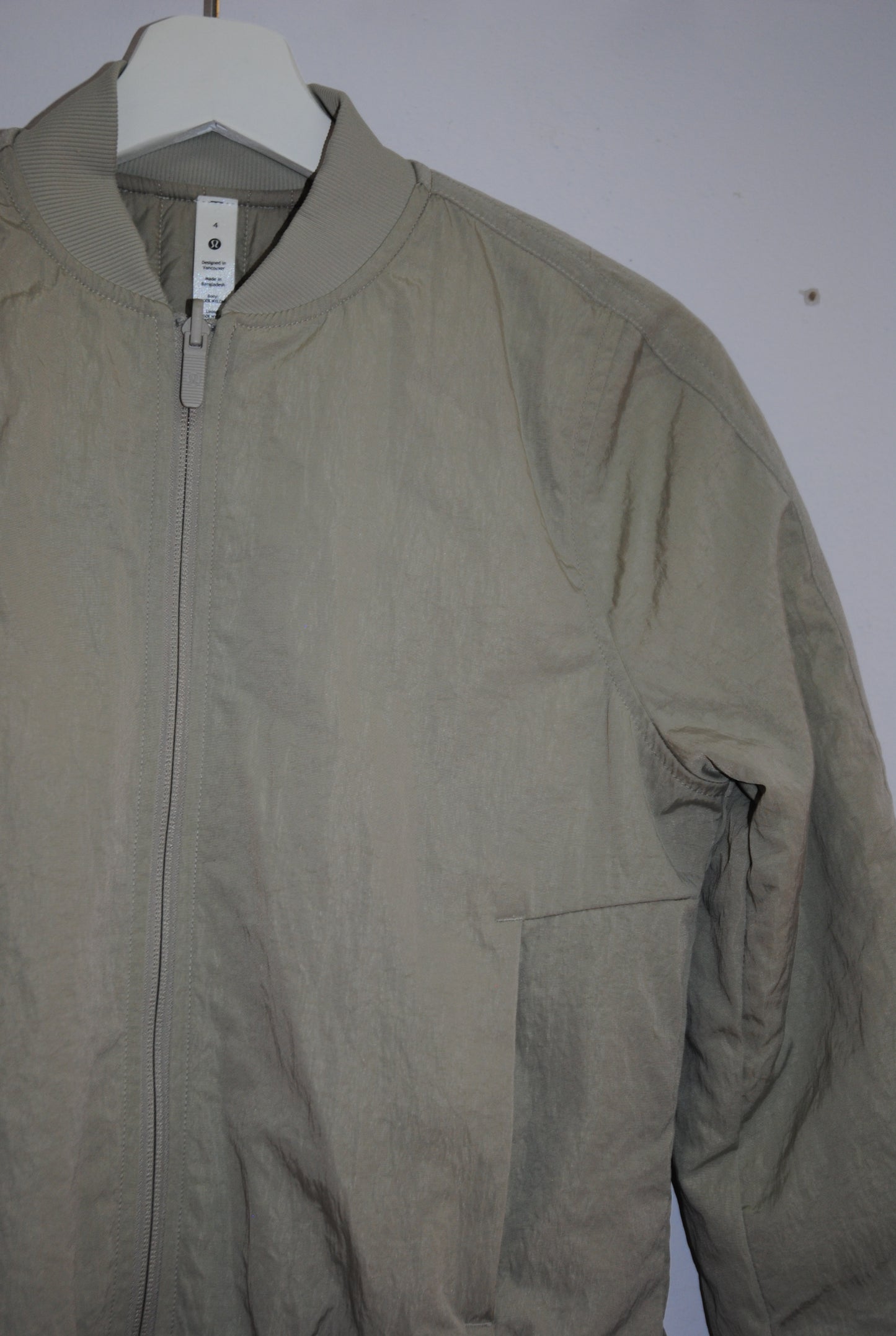 Lululemon Sage Green Cropped Bomber Jacket 4