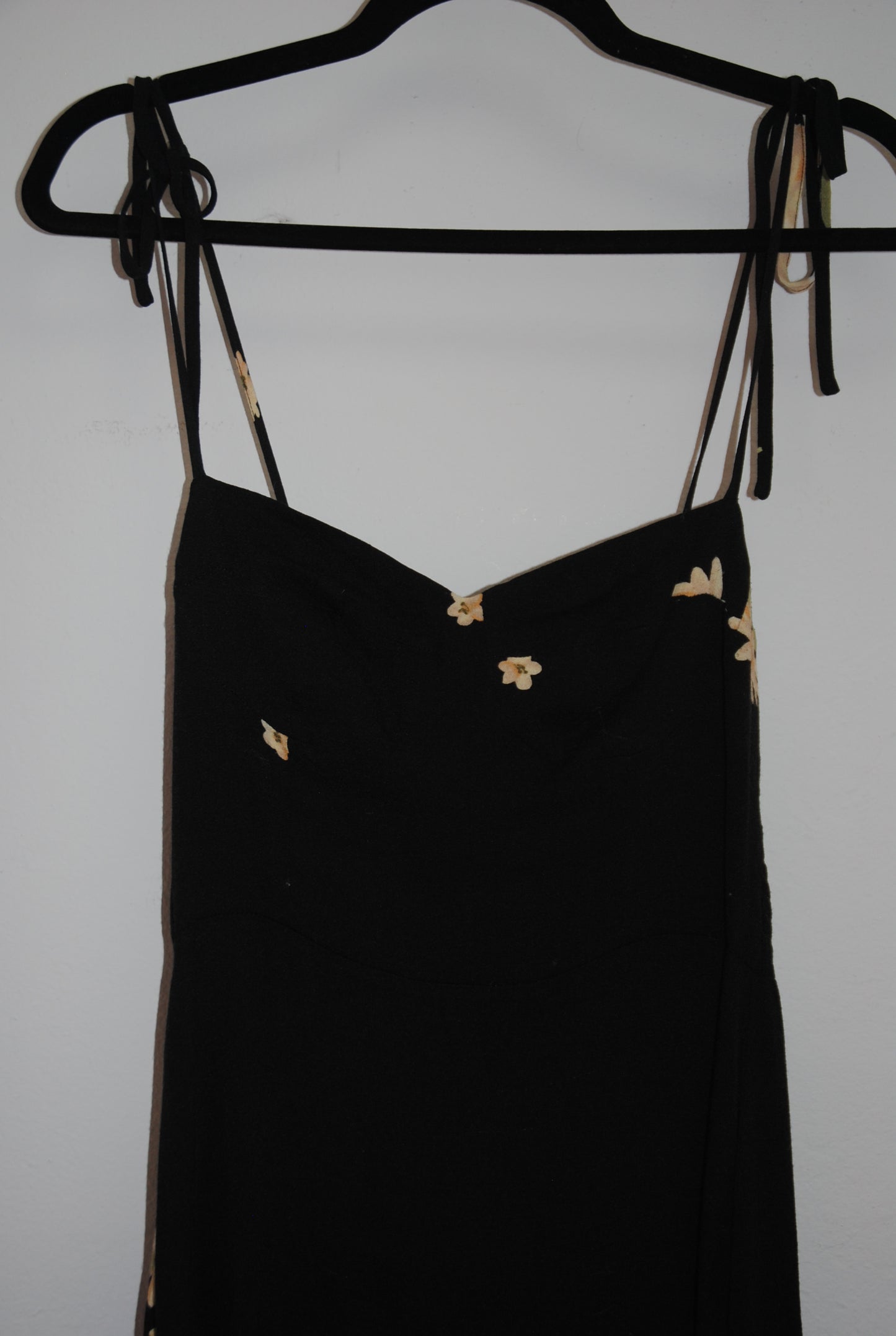 Reformation Black Floral Slip Midi Dress XS