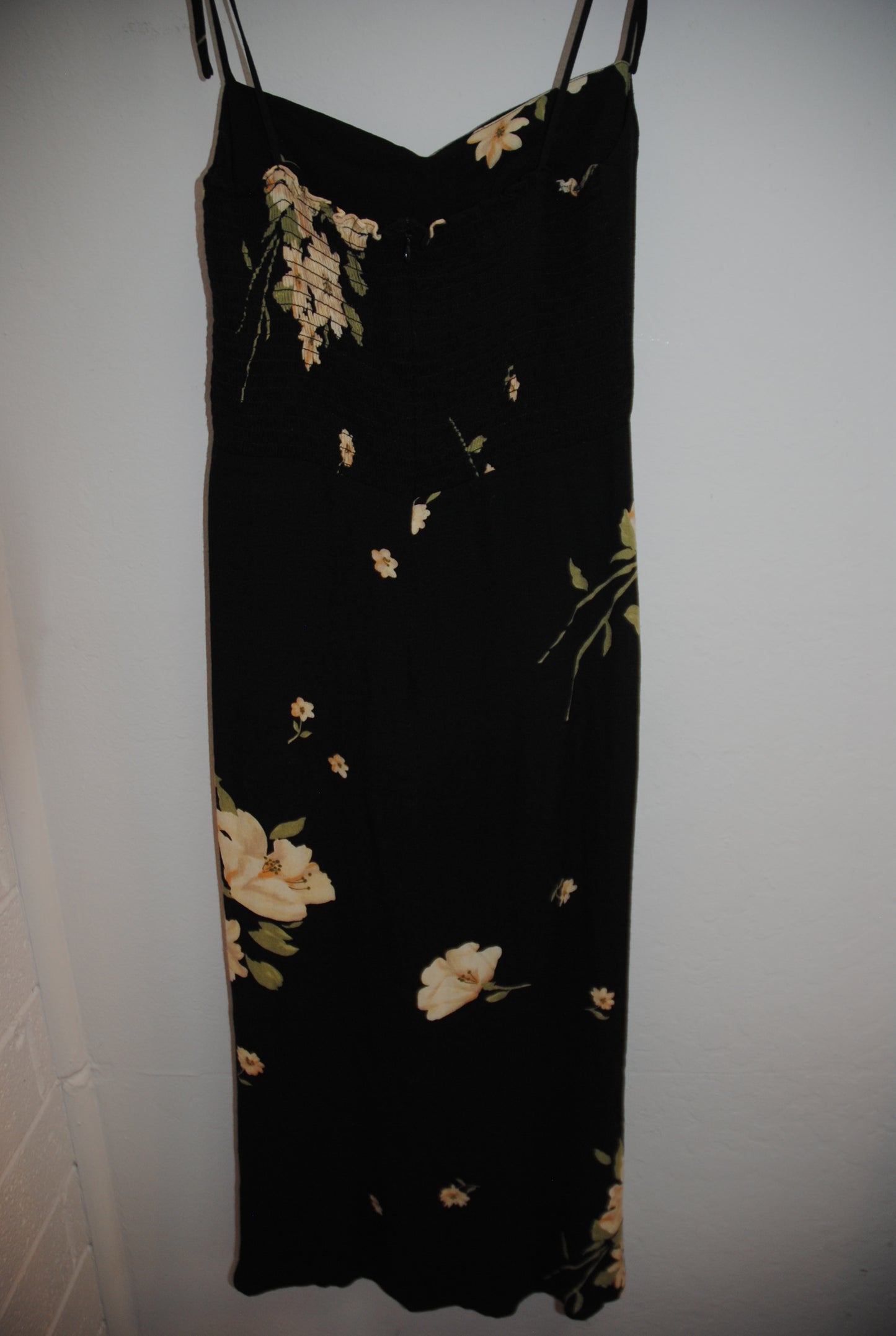 Reformation Black Floral Slip Midi Dress XS