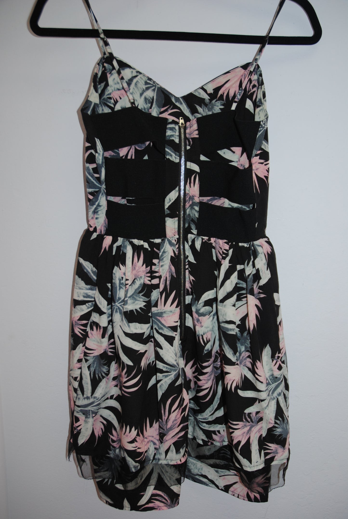 Like Mynded Blue Multi Tropical Strappy Dress XS