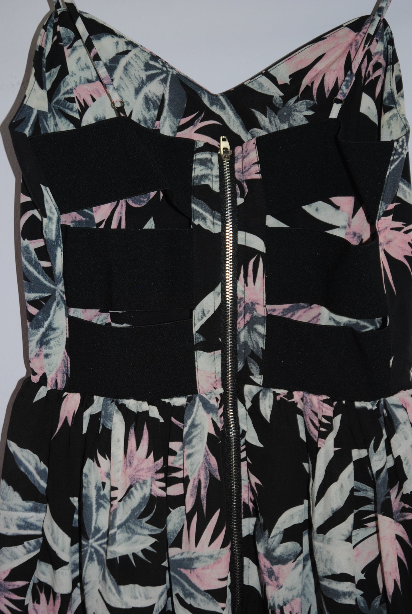 Like Mynded Blue Multi Tropical Strappy Dress XS