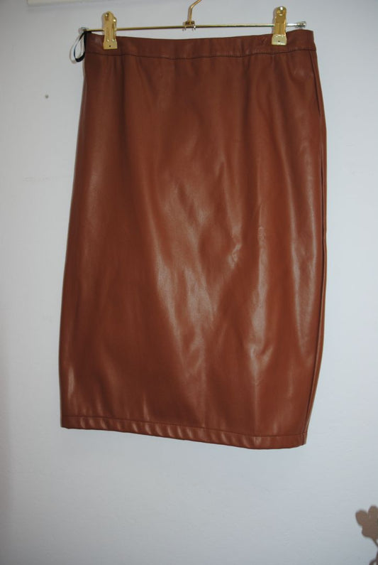 Cognac brown Kate Kasin leather skirt, M