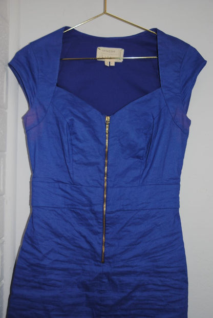 Artelier Cobalt Blue Exposed Zip Cocktail Dress
