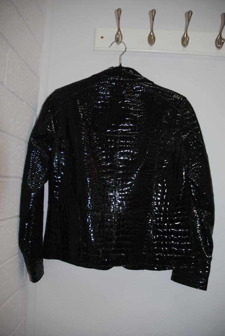 Berek Black Croc Embossed Leather Jacket PP