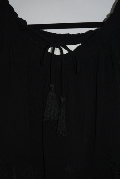 ASTR The Label Black Lace Peasant Blouse XS