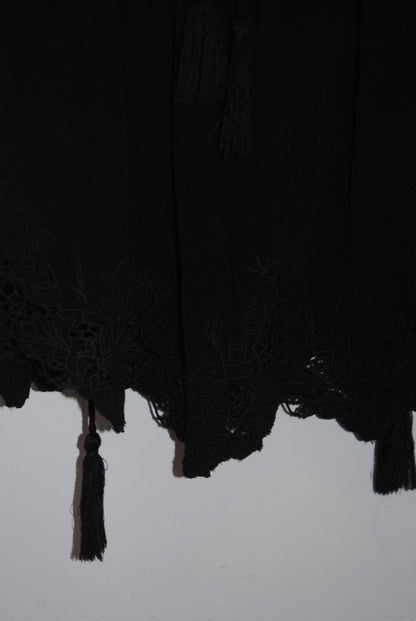 ASTR The Label Black Lace Peasant Blouse XS