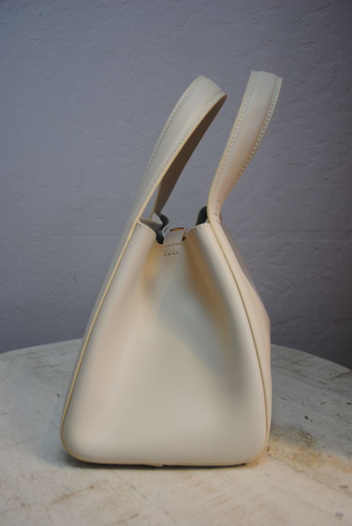 Ivory Mini Structured Tote Bag