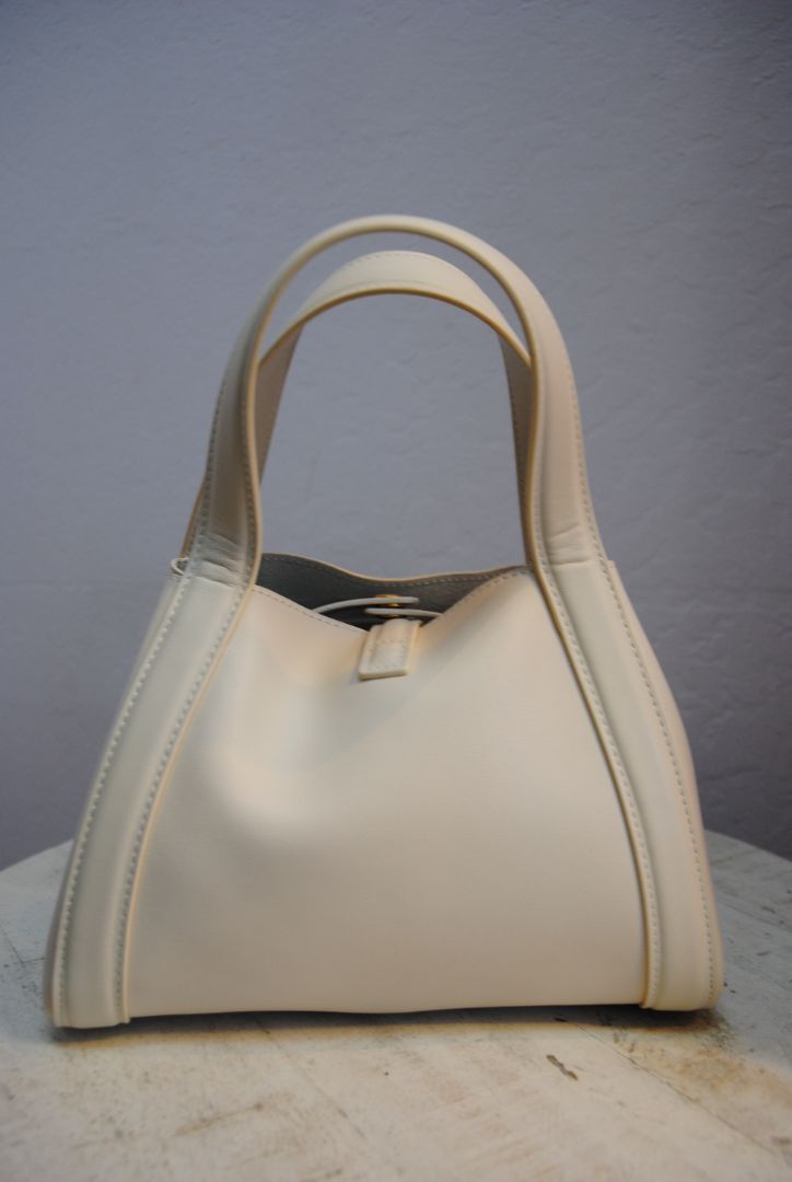 Ivory Mini Structured Tote Bag