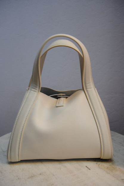 Ivory Mini Structured Tote Bag
