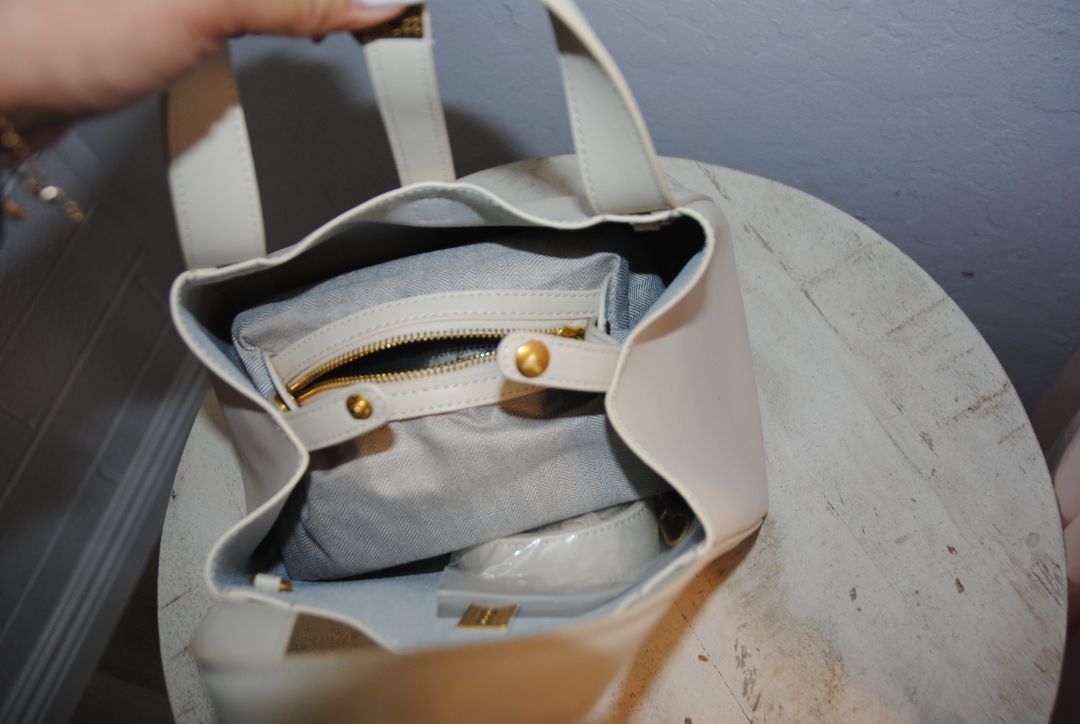 Ivory Mini Structured Tote Bag