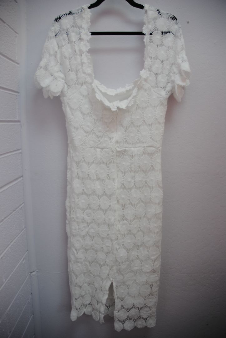 white Hidden Brand floral lace dress, S, M, & L