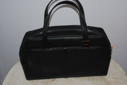 black Burberry boston satchel bag