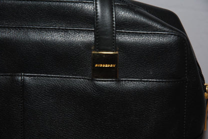 black Burberry boston satchel bag