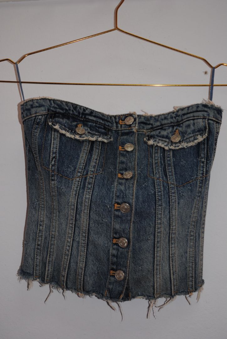 Zara bustier denim