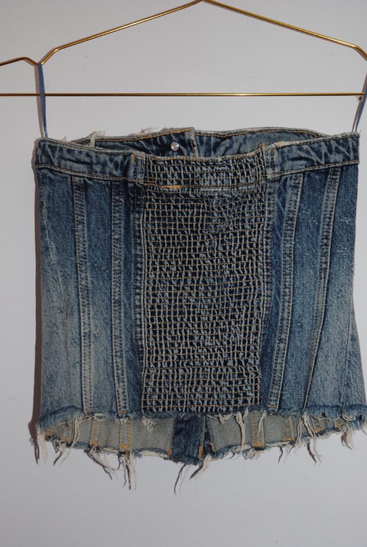 Zara bustier denim
