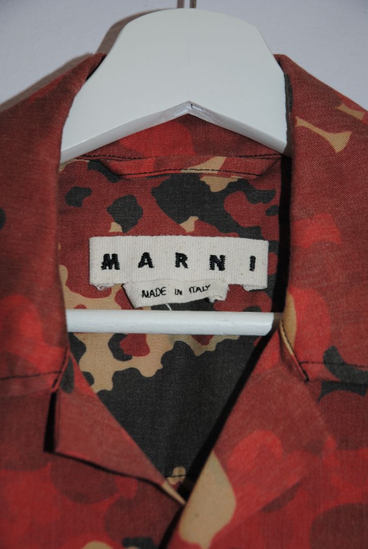 Marni short sleeve animal print button up