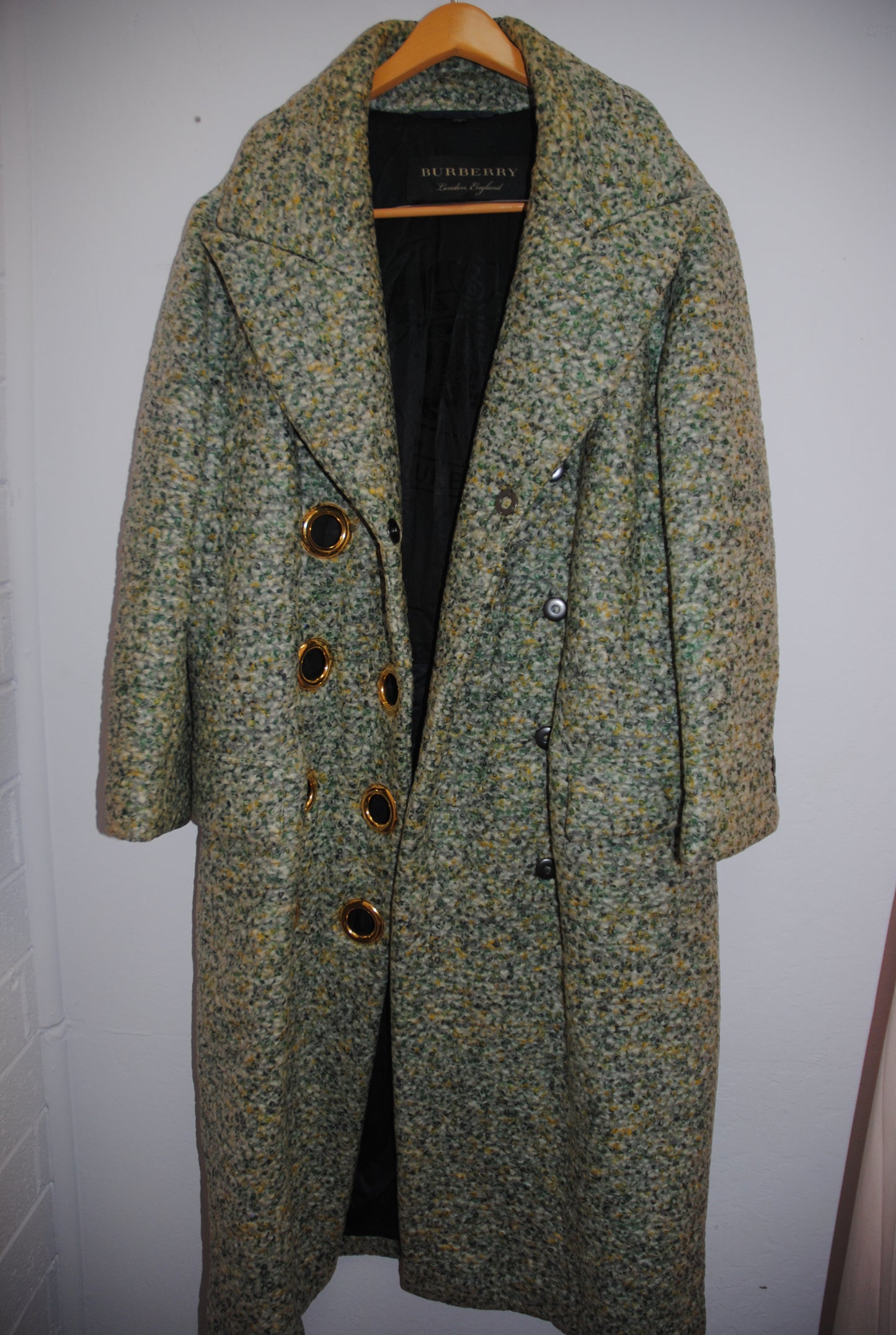green multi  Burberry  coat, US 12