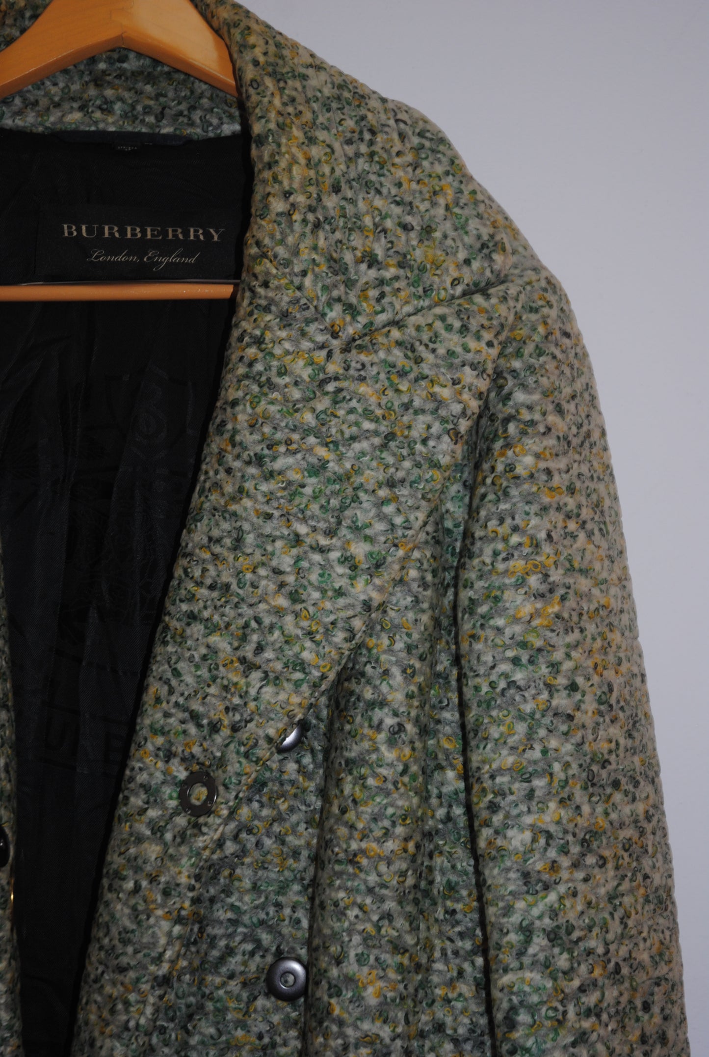 green multi  Burberry  coat, US 12