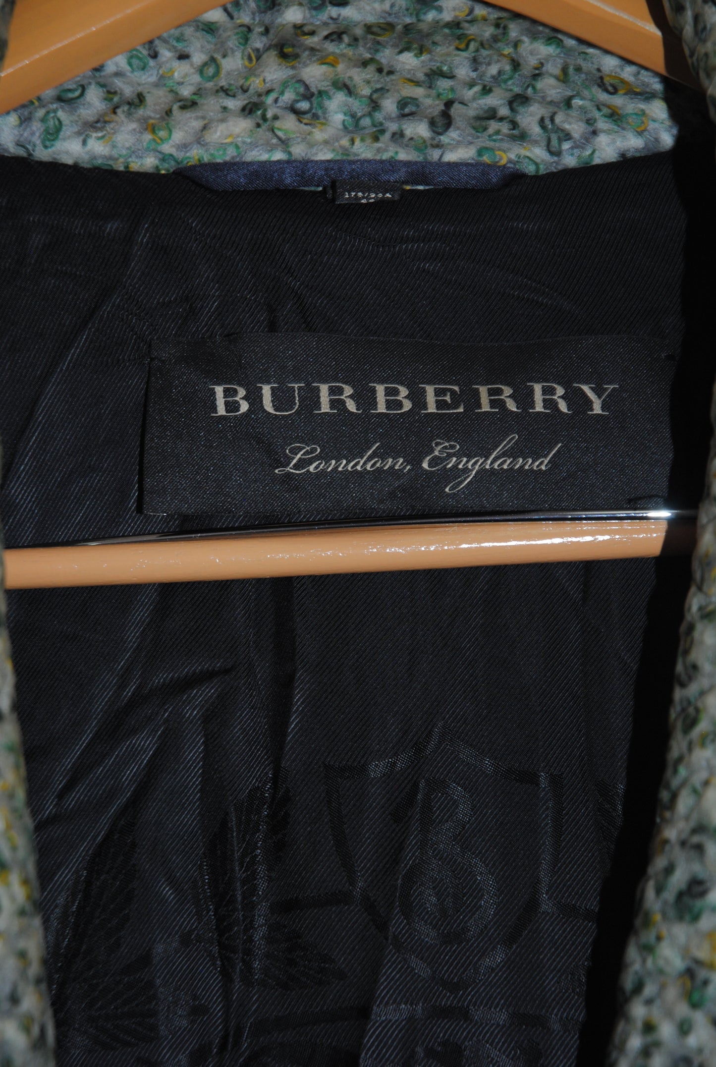 green multi  Burberry  coat, US 12