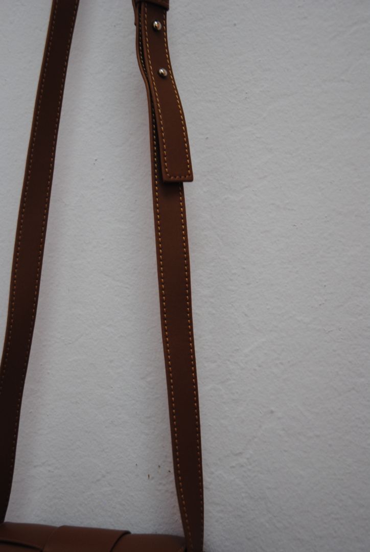 Brown Woven Leather Crossbody Bag