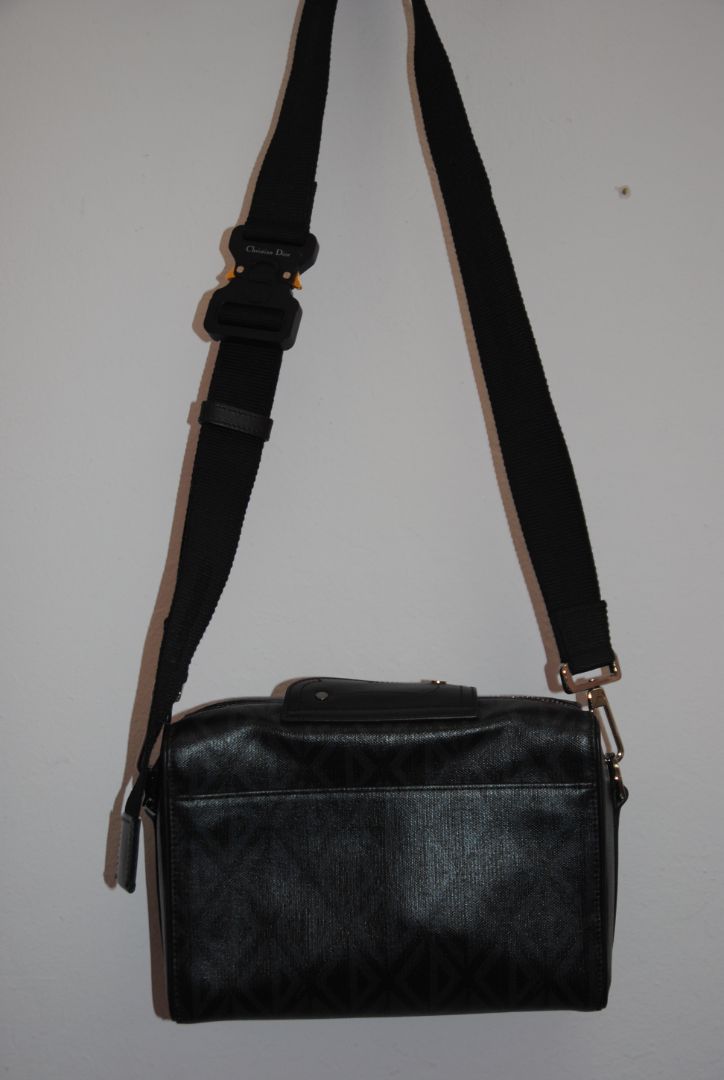 black and gray Christian Dior Diamond Lingot Crossbody bag