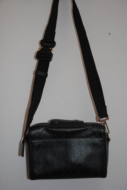 black and gray Christian Dior Diamond Lingot Crossbody bag