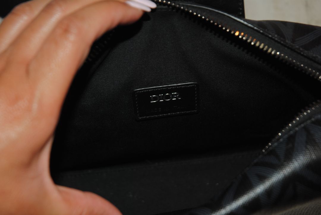 black and gray Christian Dior Diamond Lingot Crossbody bag
