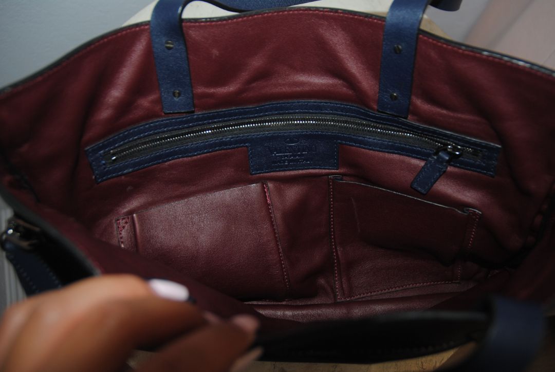 Valentino leather zip expandable tote