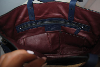 Valentino leather zip expandable tote