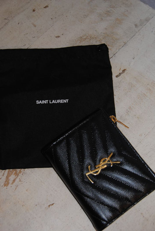 Saint Laurent matelasse bi fold wallet